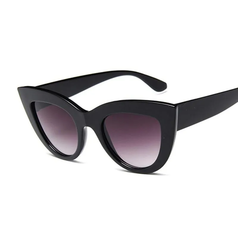 Matte Black Large Cat Eye Sunglasses