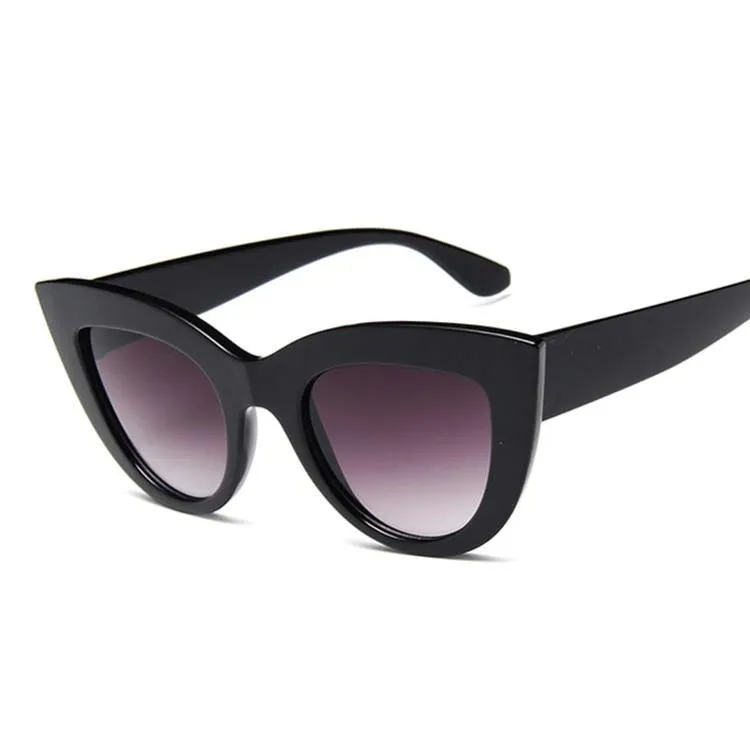 Matte Black Large Cat Eye Sunglasses