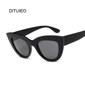 Matte Black Large Cat Eye Sunglasses