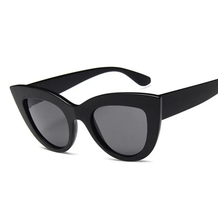 Matte Black Large Cat Eye Sunglasses