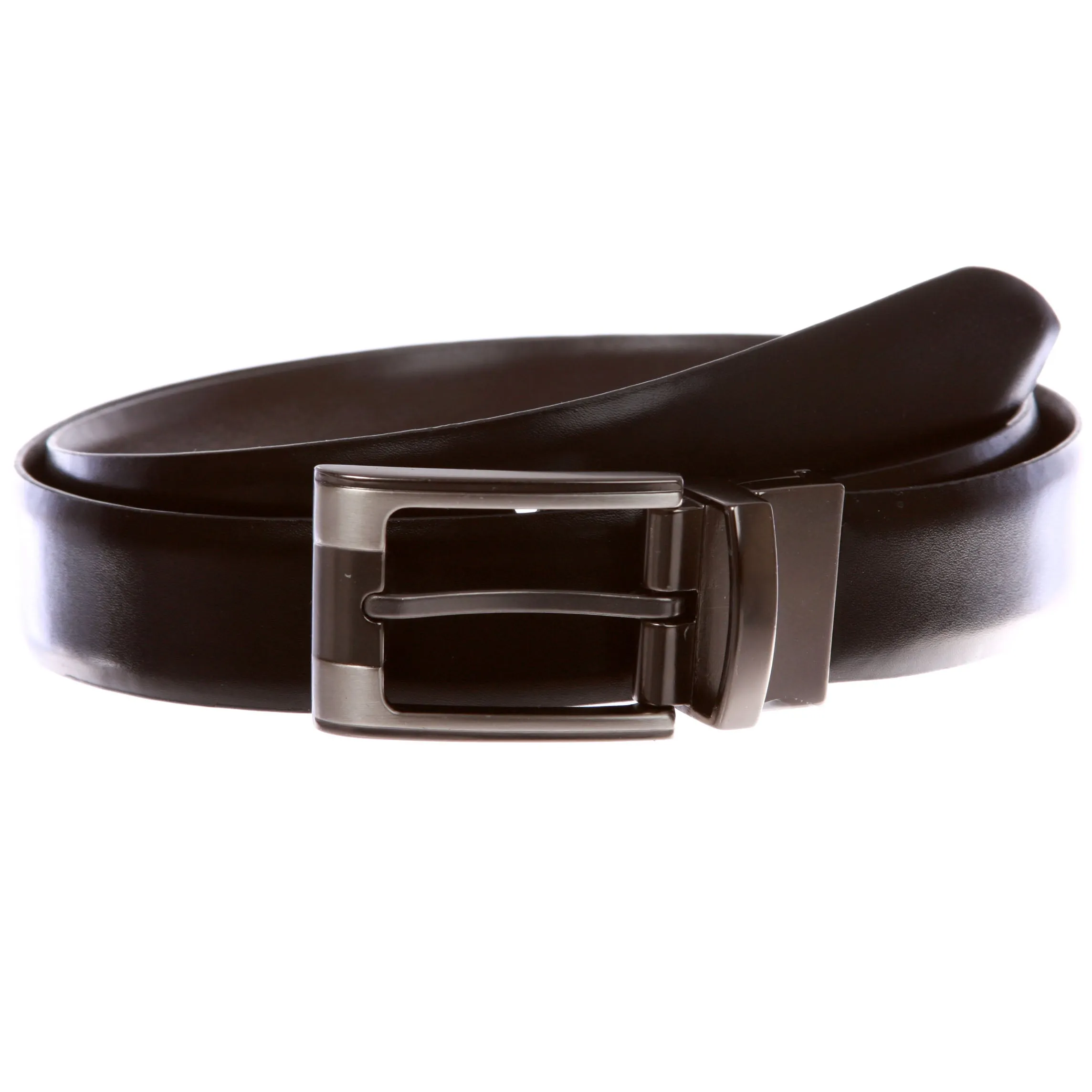 Men's Classic & Fashion Feather Edged Reversible Leather Dress Belt