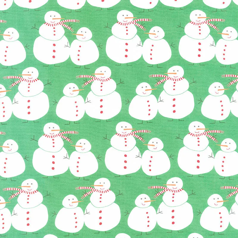 Merry and Bright - Merry Snowmen Ever Green Yardage