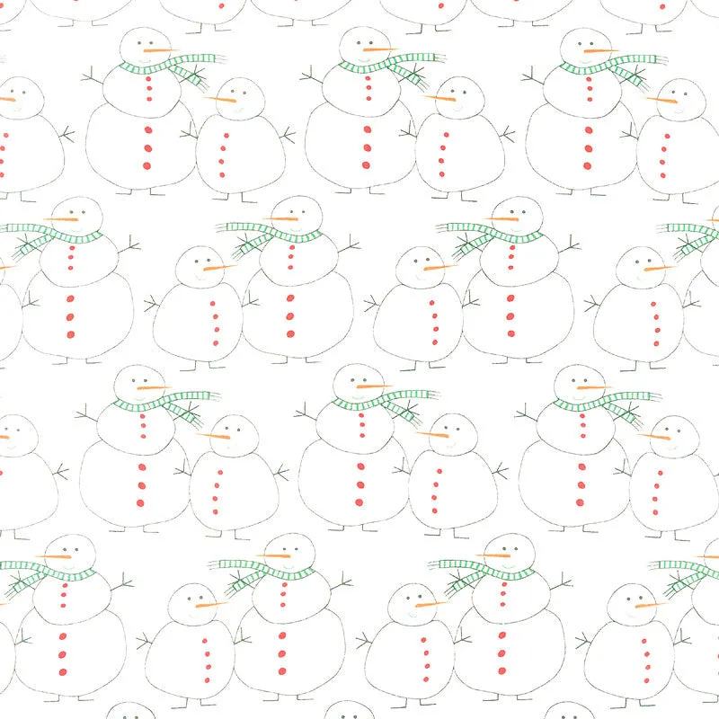 Merry and Bright - Merry Snowmen Winter White Yardage