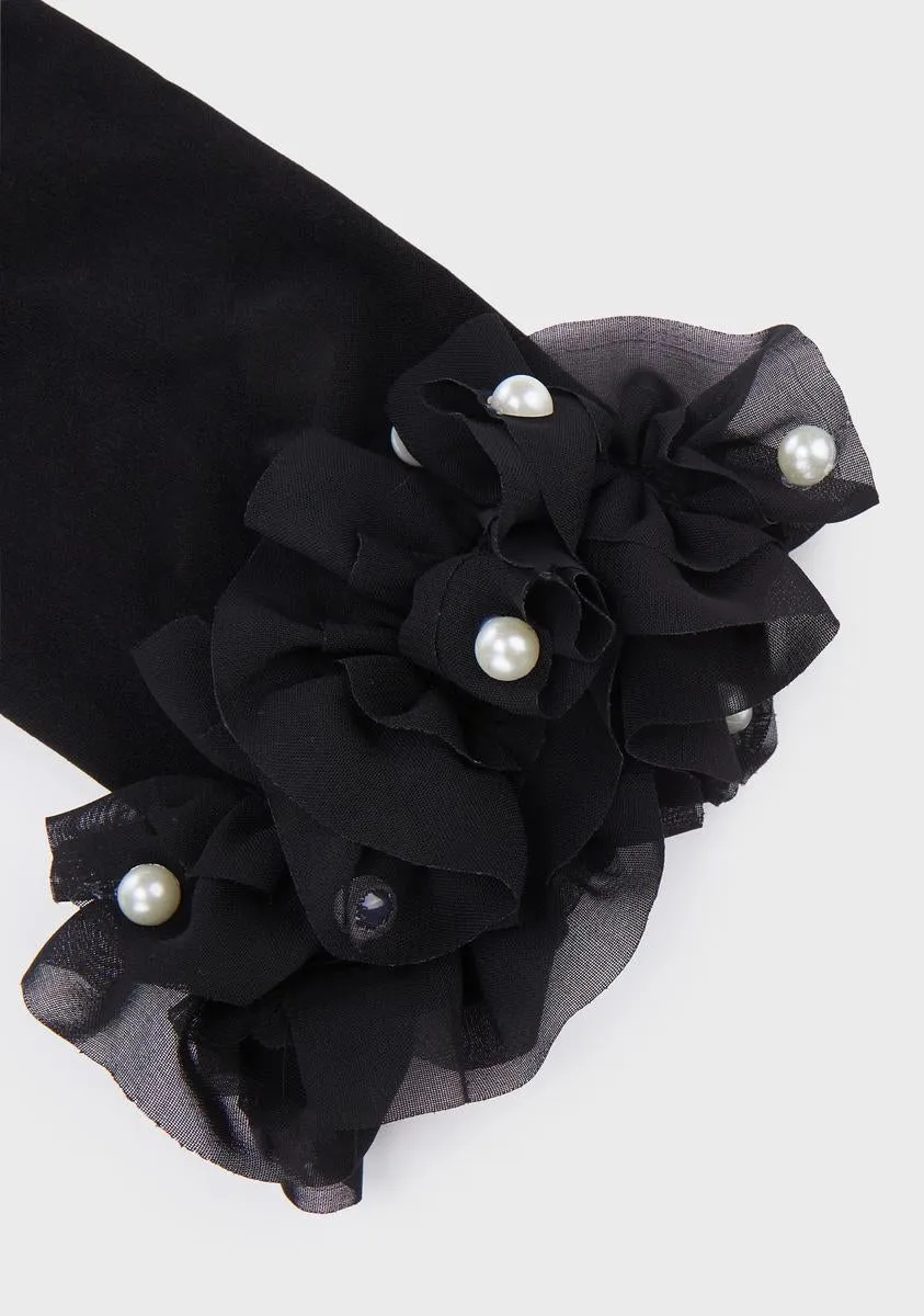 Midnight Disappearing Act Ruffled Gloves