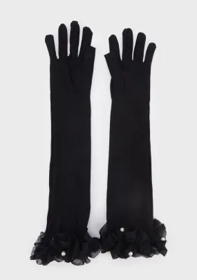 Midnight Disappearing Act Ruffled Gloves