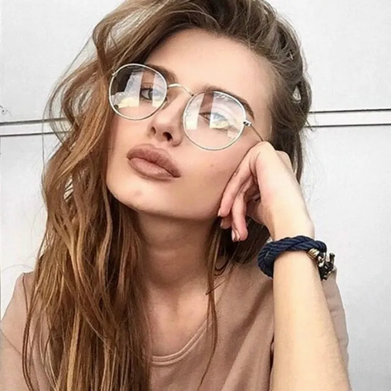 New Designer Woman Glasses Optical Frames Metal Round Glasses