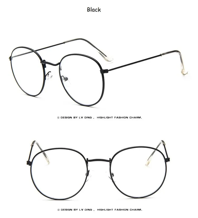 New Designer Woman Glasses Optical Frames Metal Round Glasses