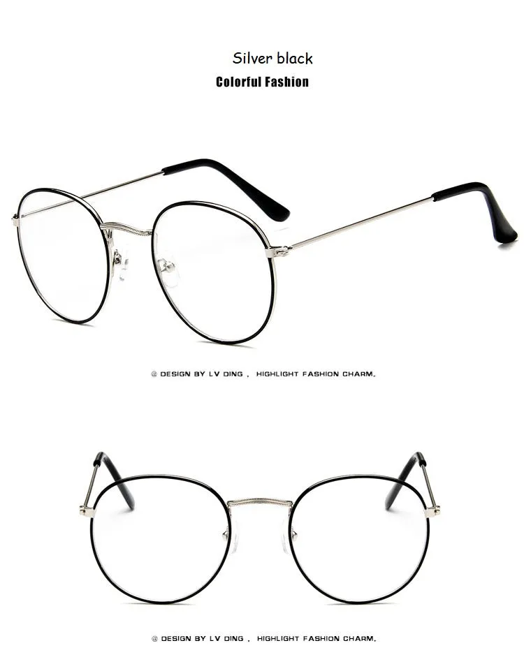 New Designer Woman Glasses Optical Frames Metal Round Glasses