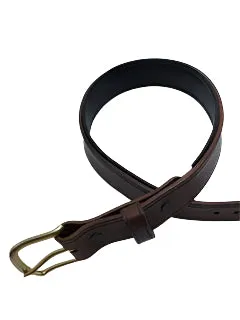 Padded Leather Belts - Chocolate Brown/Black