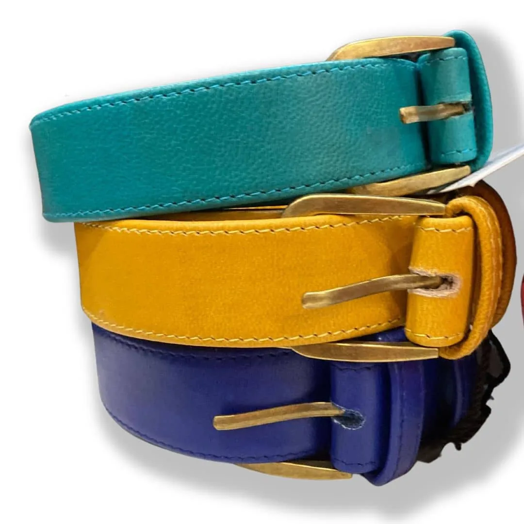 Plus Size Leather Belt - Turquiose