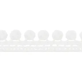 PomPom Fringe - White 1/2"