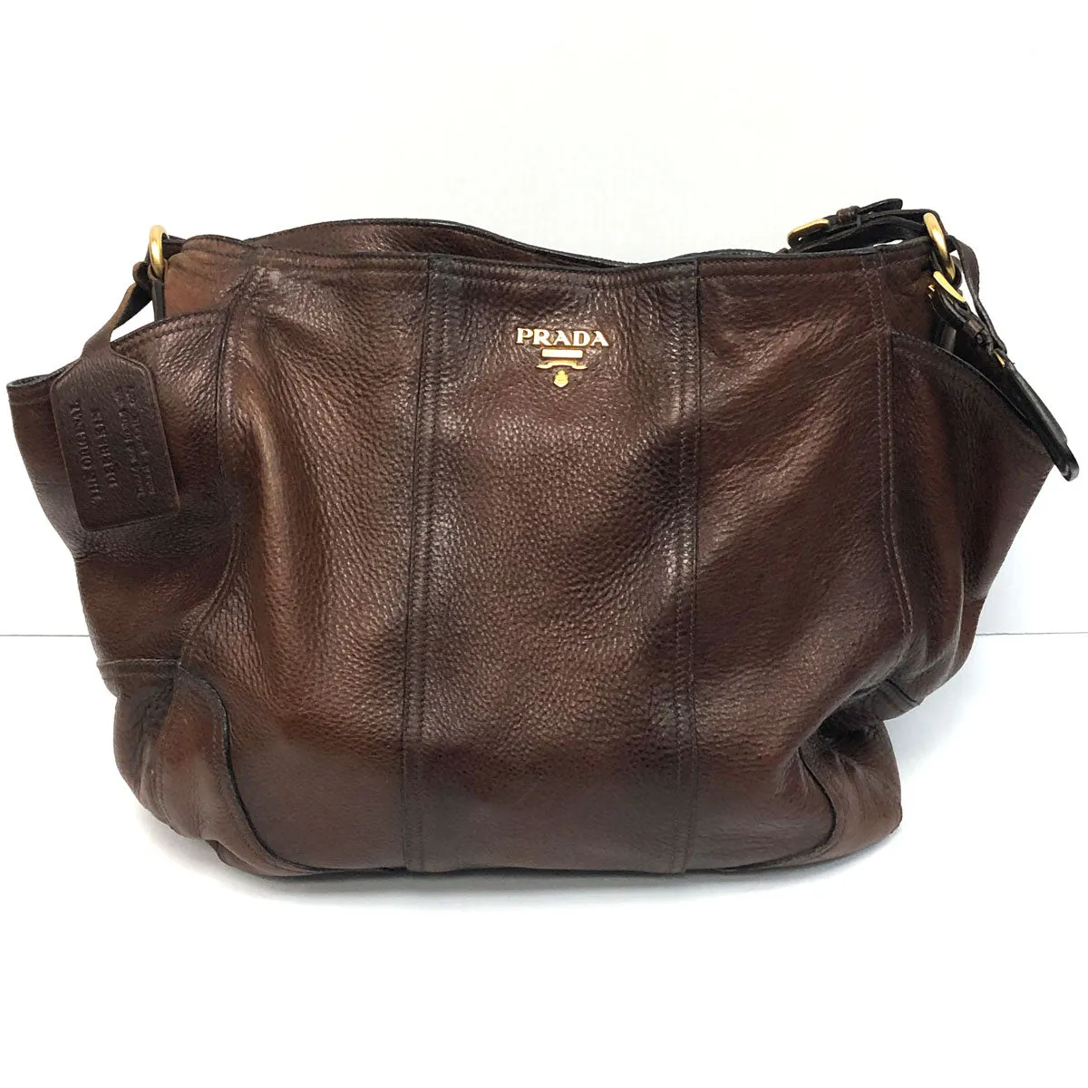 Prada Cervo Antik Hobo Deerskin Shoulder Bag