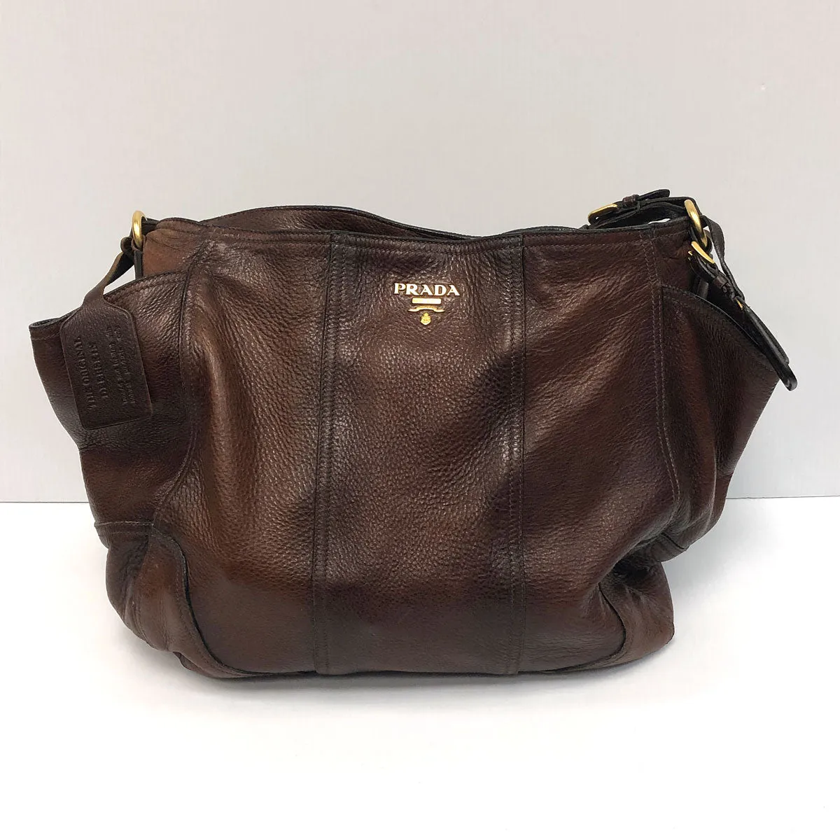 Prada Cervo Antik Hobo Deerskin Shoulder Bag