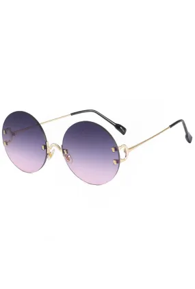 Purple to Pink Ombre Round Glasses