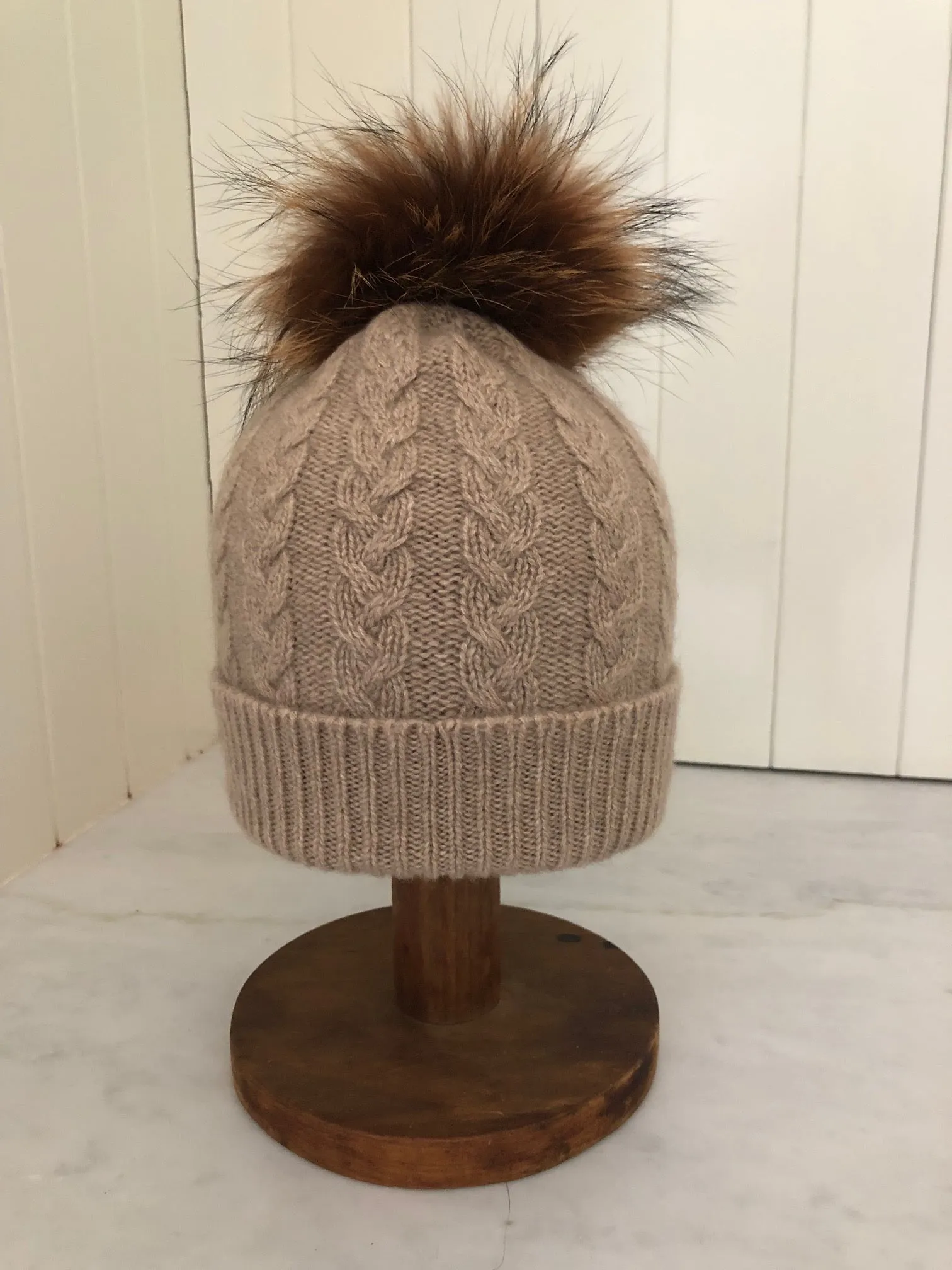 SCA 3-ply Beanies | Camel Cable Knit