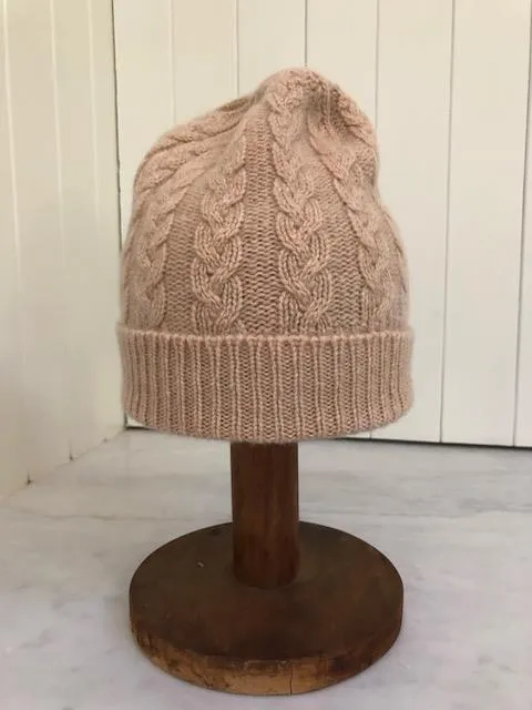 SCA 3-ply Beanies | Camel Cable Knit