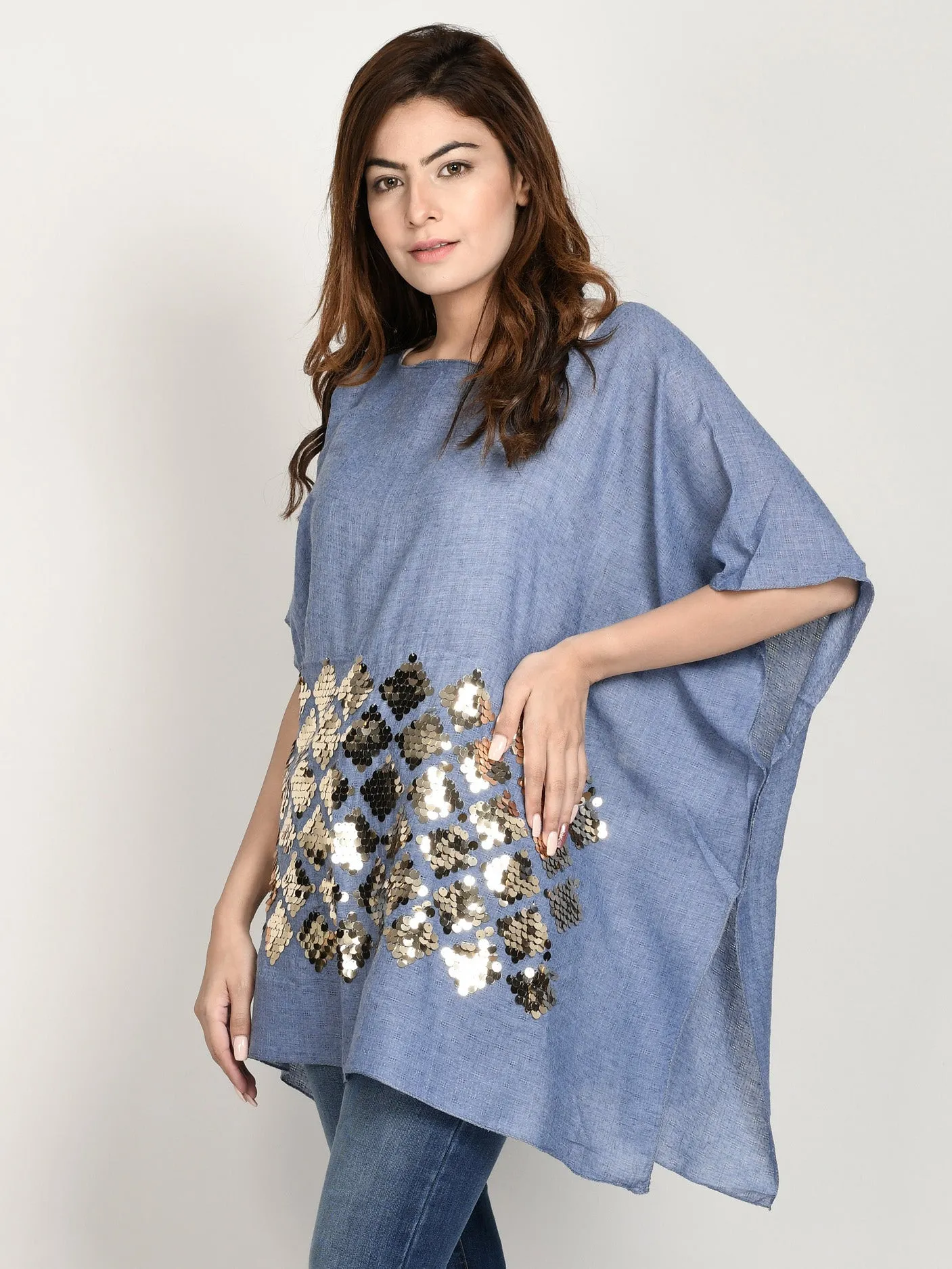 Sequined Kaftan Top