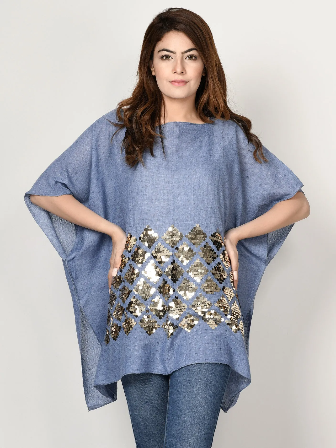 Sequined Kaftan Top