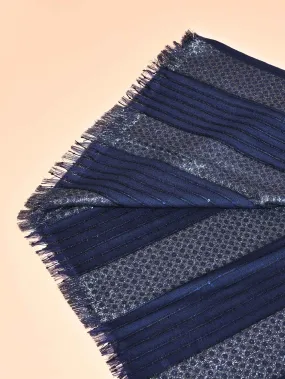 Sequined Shimmer Scarf - Blue