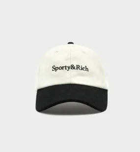 Serif Logo Wool Hat - Off White/Black