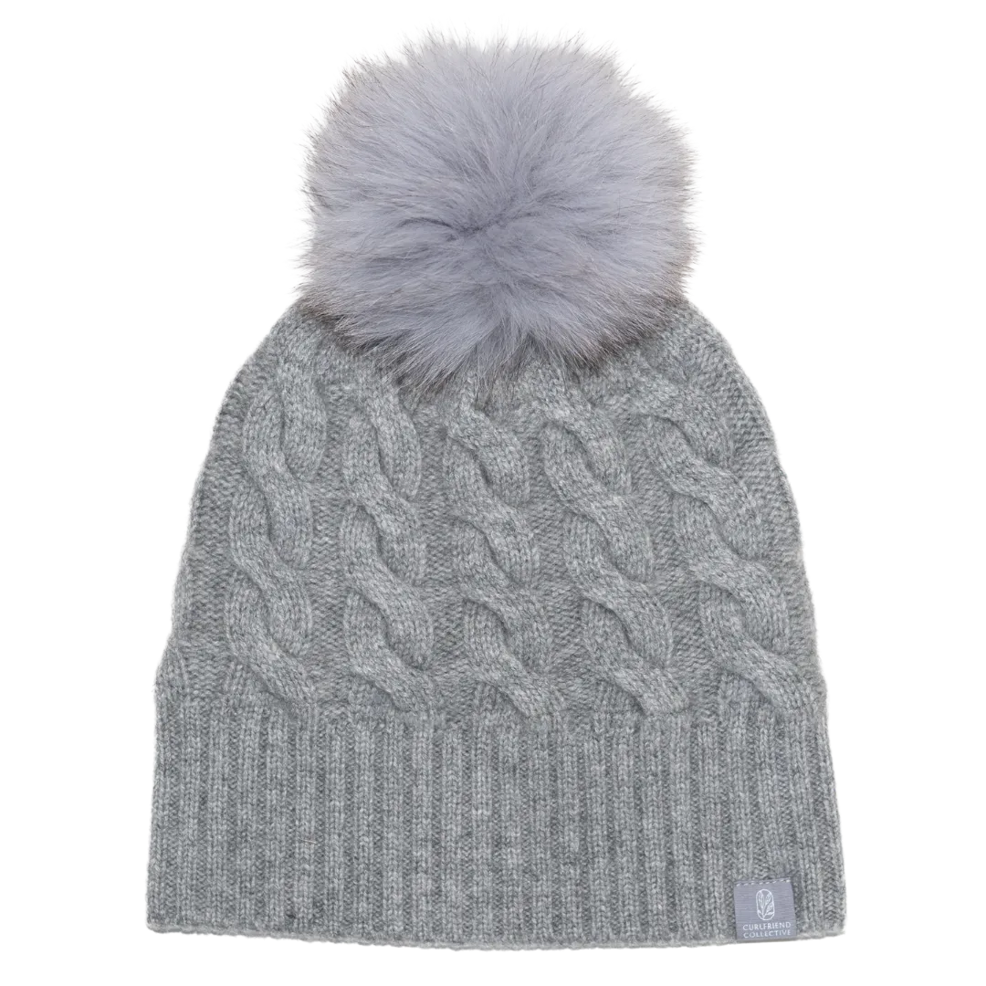 Silver Silk Lined Cashmere Beanie