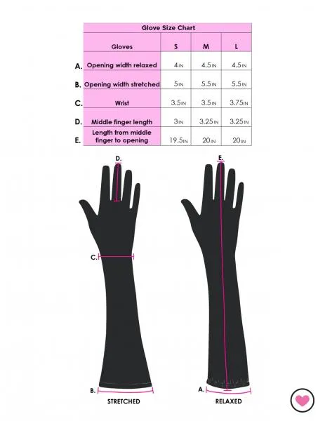 Stretch Vinyl Opera Length Gloves - Black -