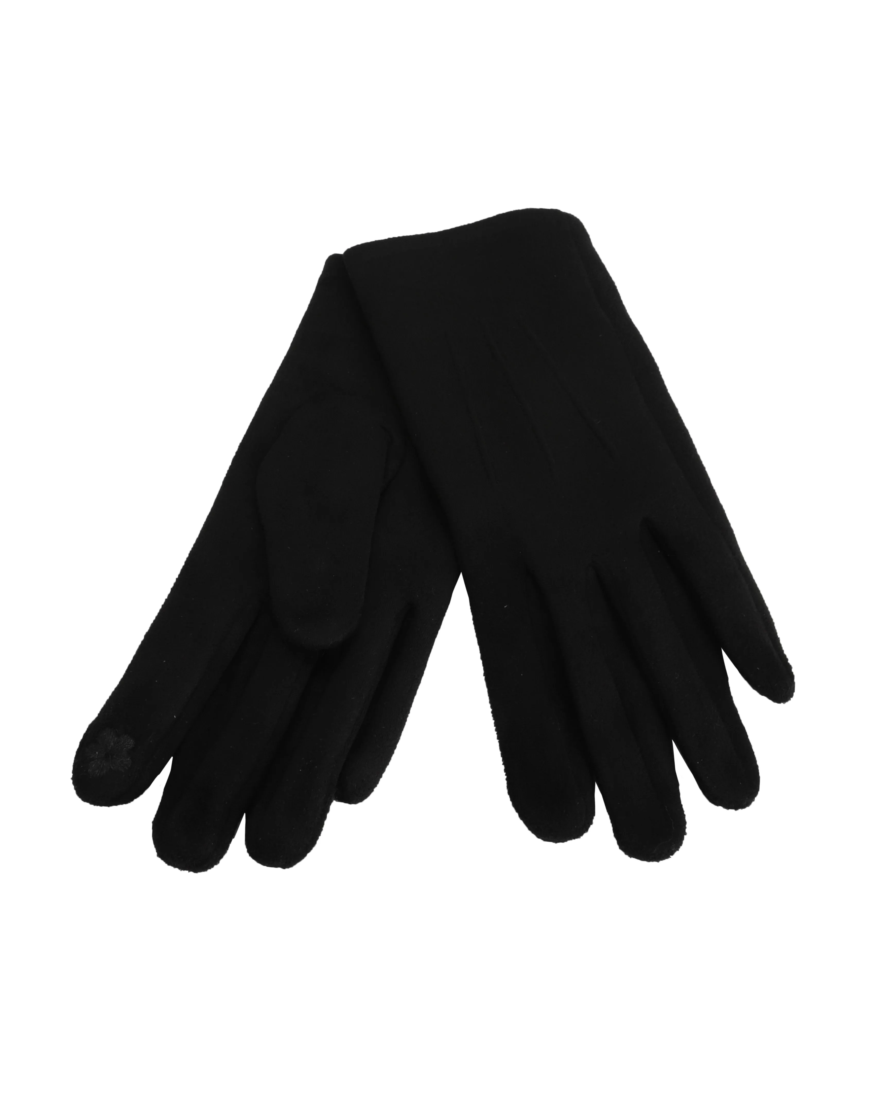 Toni Plus Faux Suede Stretch Gloves in Black