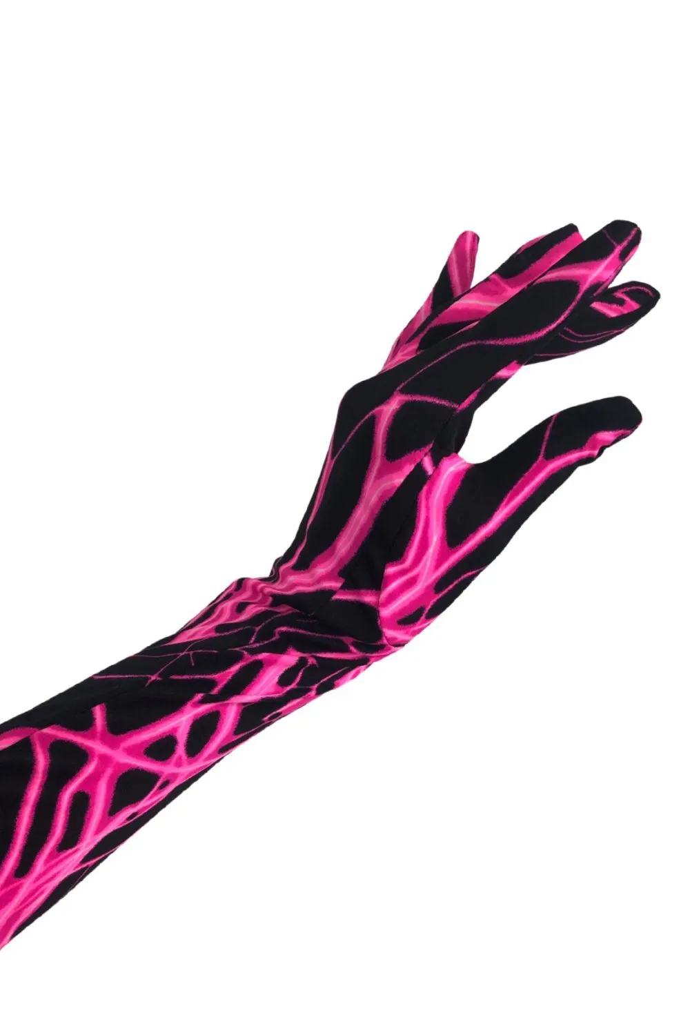 UV Glow Neon Pink Lightning Gloves