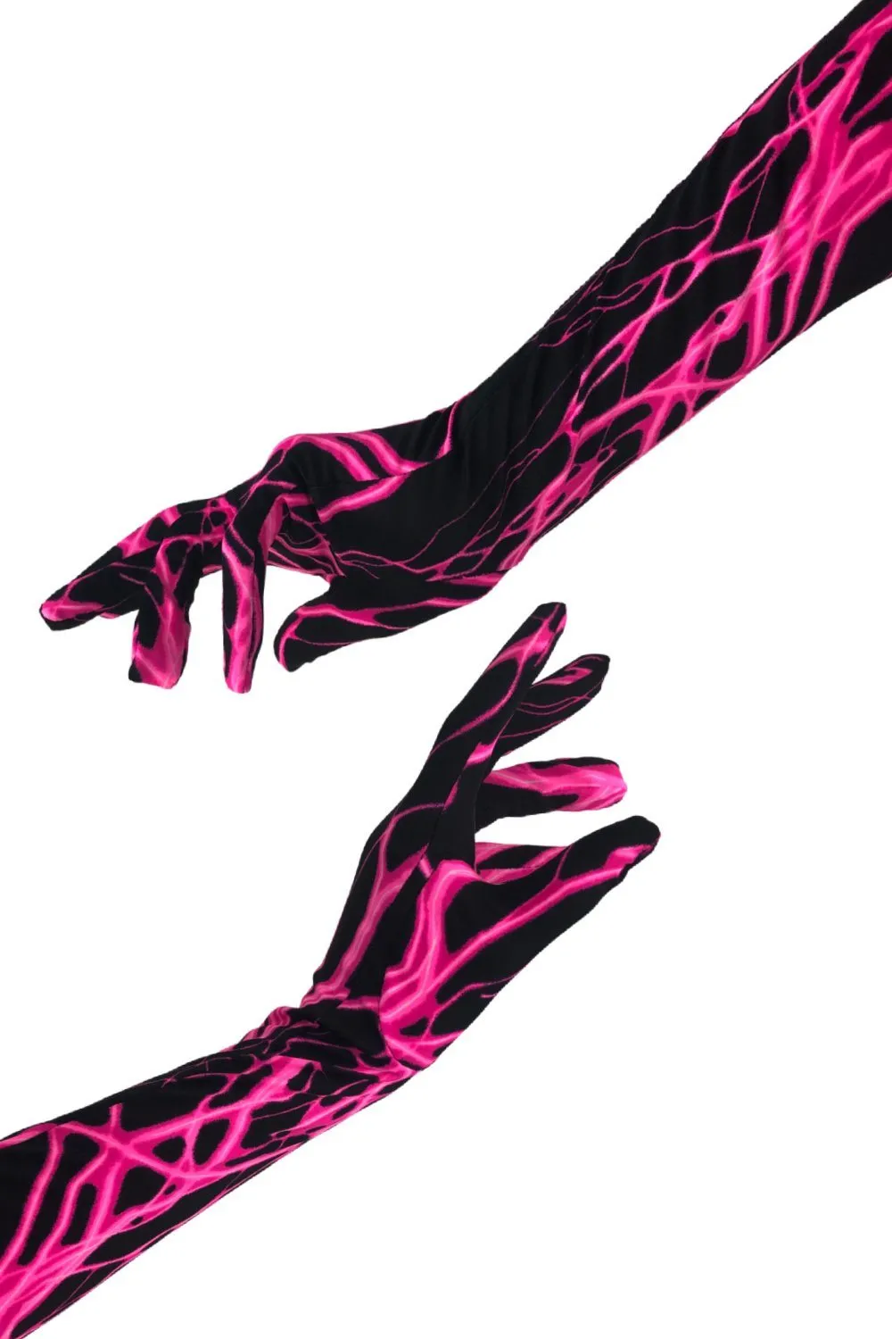 UV Glow Neon Pink Lightning Gloves