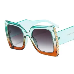 Vintage oversized square cat eye sunglasses for women