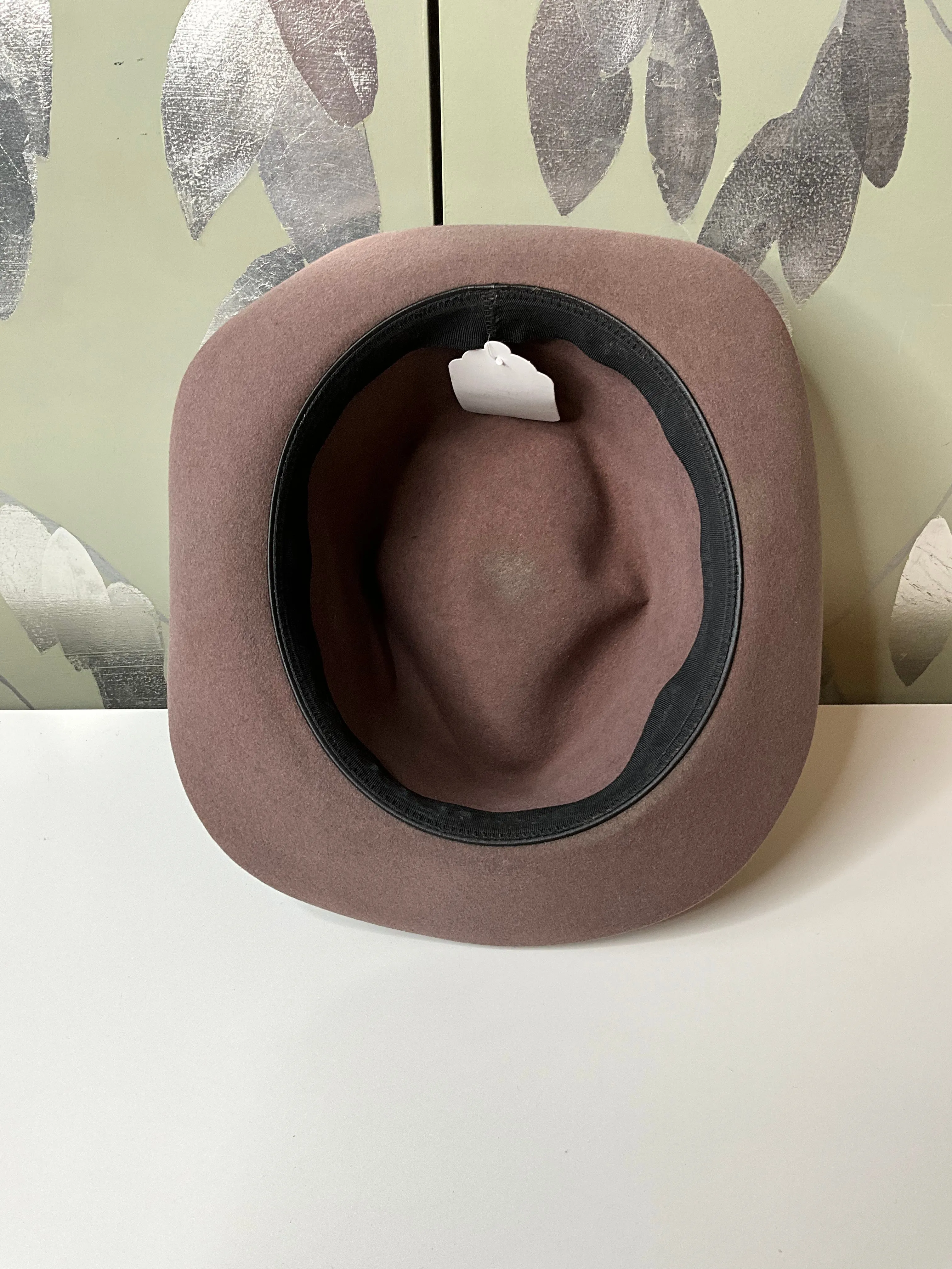 Vintage Taupe Felt Wool Fedora, Medium