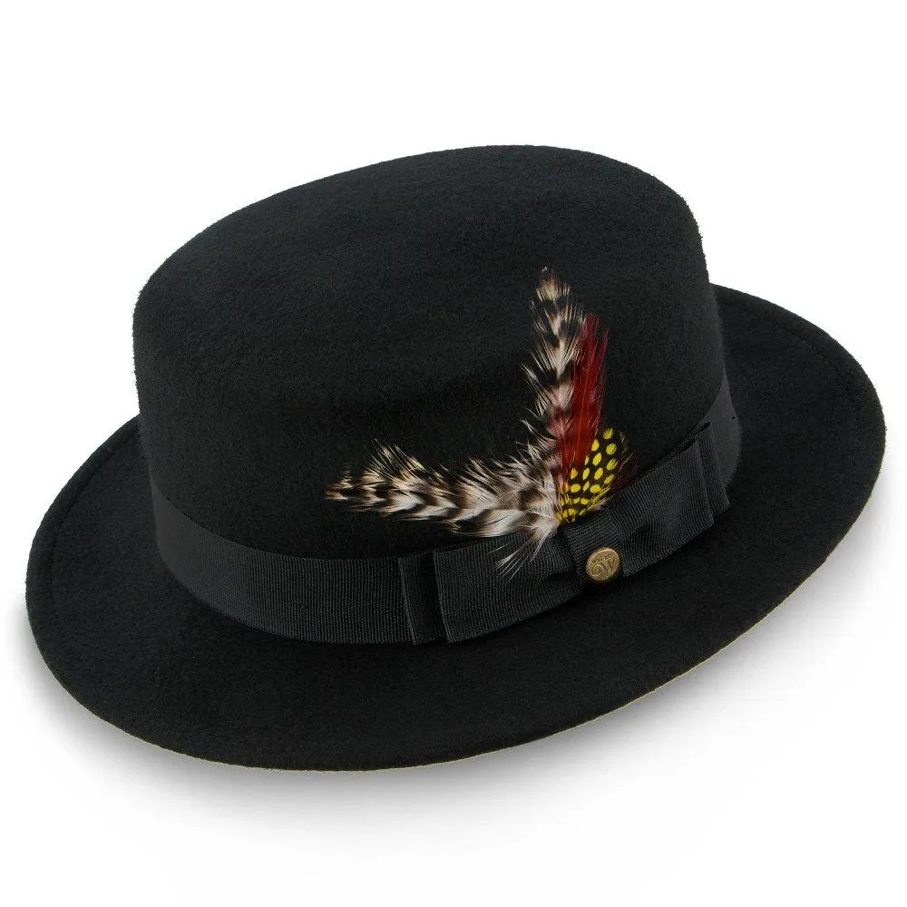 Whistler - Walrus Hats Black Wool Felt Pork Pie Hat - H7016