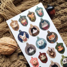 Winter Animal Ornaments Sticker Sheet