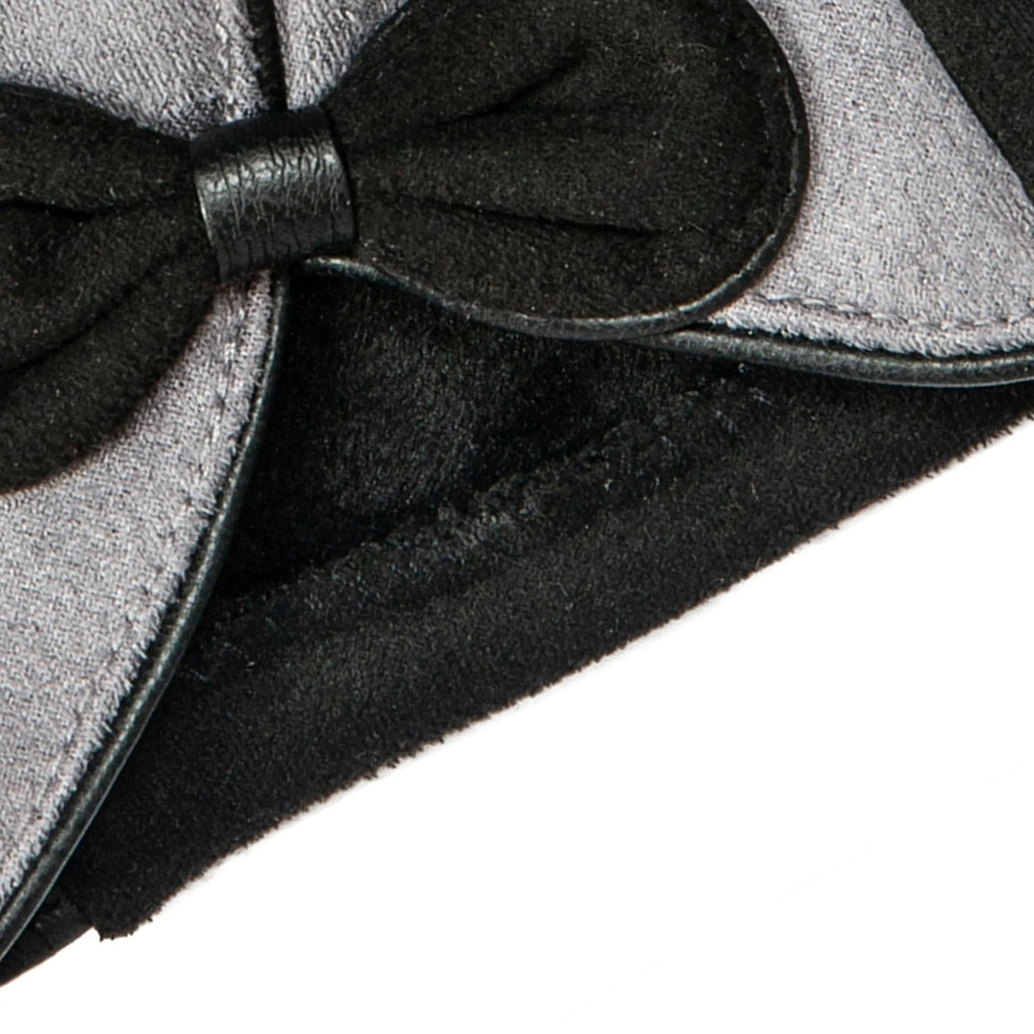 Women’s Touchscreen Velour-Lined Faux Suede Gloves with Contrast Trim and Bow